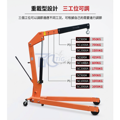 TIG啟思工業 歐式重型單臂吊架 V型 500KG-2000KG 折疊吊架